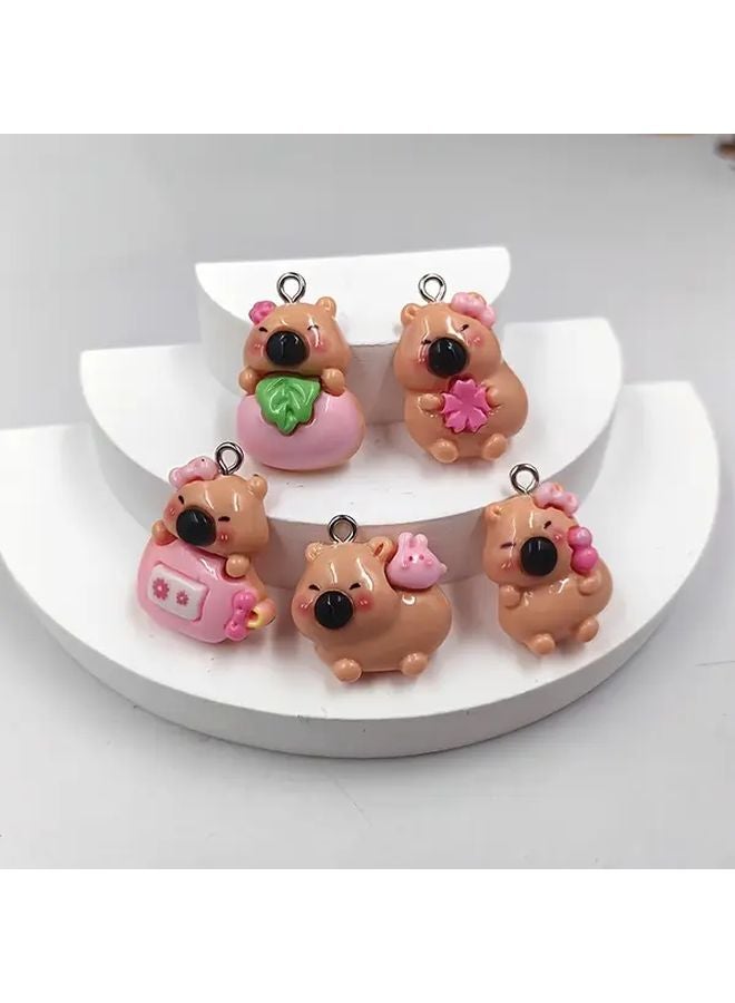20pcs Cute Capybara Charms Style 3 Resin Pendants For DIY Jewelry Earrings Keychains - Image 1